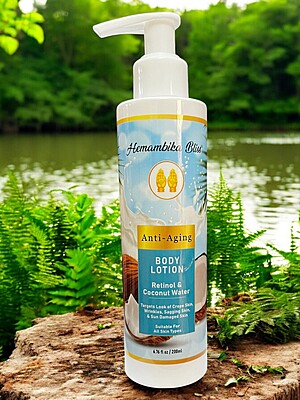 Hemambika Bliss® Anti-Aging Body Lotion - With Retinol & Coconut Water, Targets Crepe Skin, Wrinkles, Sagging & Sun-Damaged Skin - Suitable for All Skin Types Hemambika Bliss® Anti-Aging Body Lotion - With Retinol & Coconut Water, Targets Crepe Skin, Wrinkles, Sagging & Sun-Damaged Skin - Suitable for All Skin Types