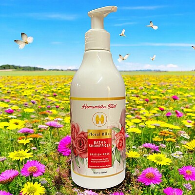 Hemambika Bliss® British Rose Bath & Shower Gel - Floral Bliss, Moisturized, Soft & Visibly Glowing Skin - Suitable for All Skin Types Hemambika Bliss® British Rose Bath & Shower Gel - Floral Bliss, Moisturized, Soft & Visibly Glowing Skin - Suitable for All Skin Types