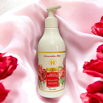Hemambika Bliss® British Rose Bath & Shower Gel - Floral Bliss, Moisturized, Soft & Visibly Glowing Skin - Suitable for All Skin Types Hemambika Bliss® British Rose Bath & Shower Gel - Floral Bliss, Moisturized, Soft & Visibly Glowing Skin - Suitable for All Skin Types