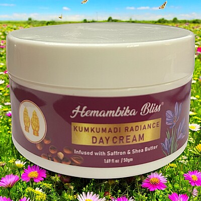 Hemambika Bliss® Kumkumadi Radiance Day Cream - Infused with Saffron and Shea Butter Hemambika Bliss® Kumkumadi Radiance Day Cream - Infused with Saffron and Shea Butter