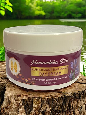 Hemambika Bliss® Kumkumadi Radiance Day Cream - Infused with Saffron and Shea Butter Hemambika Bliss® Kumkumadi Radiance Day Cream - Infused with Saffron and Shea Butter