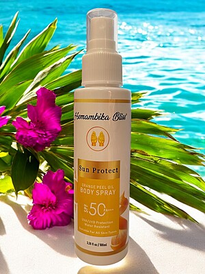 Hemambika Bliss® Orange Peel Body Spray, UVA/UVB Protection, Water Resistant, Suitable for All Skin Types Hemambika Bliss® Orange Peel Body Spray, UVA/UVB Protection, Water Resistant, Suitable for All Skin Types