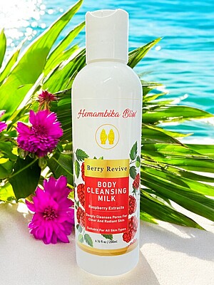 Hemambika Bliss® Berry Revive - Body Cleansing Milk - with Raspberry Extracts - Deeply Cleanses pores for Clear and Radiant Skin - Suitable for all skin types Hemambika Bliss® Berry Revive - Body Cleansing Milk - with Raspberry Extracts - Deeply Cleanses pores for Clear and Radiant Skin - Suitable for all skin types