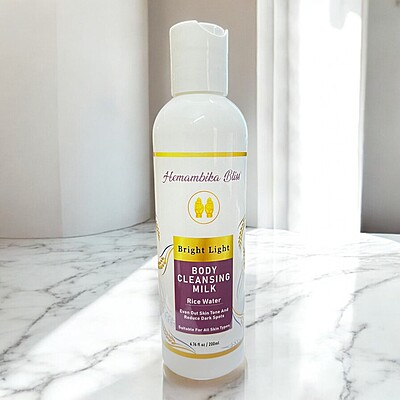 Hemambika Bliss® Bright Light Body Cleansing Milk - With Rice Water, Evens Out Skin Tone & Reduces Dark Spots - Suitable for All Skin Types Hemambika Bliss® Bright Light Body Cleansing Milk - With Rice Water, Evens Out Skin Tone & Reduces Dark Spots - Suitable for All Skin Types